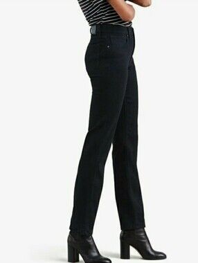 Levi's 724 High Rise Straight Jeans Black Women's 27